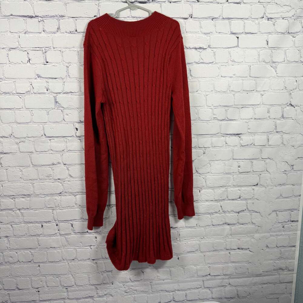 Abercrombie Kids Girls Long Sleeve Cable Rib Knit Sweater Dress - Picture 4 of 7